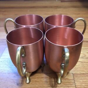 Anthropologie Moscow Mule Copper and Brass Mugs Set